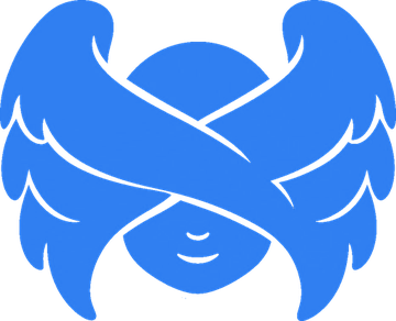 Seraph logo: two wings crossed over a smiling face
